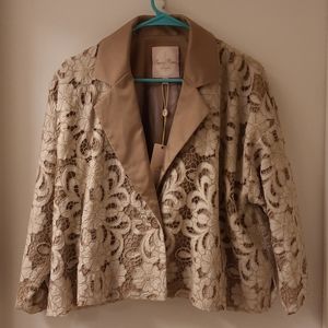 NWT, Tracy Reese New York Ecru Embroidered Blazer